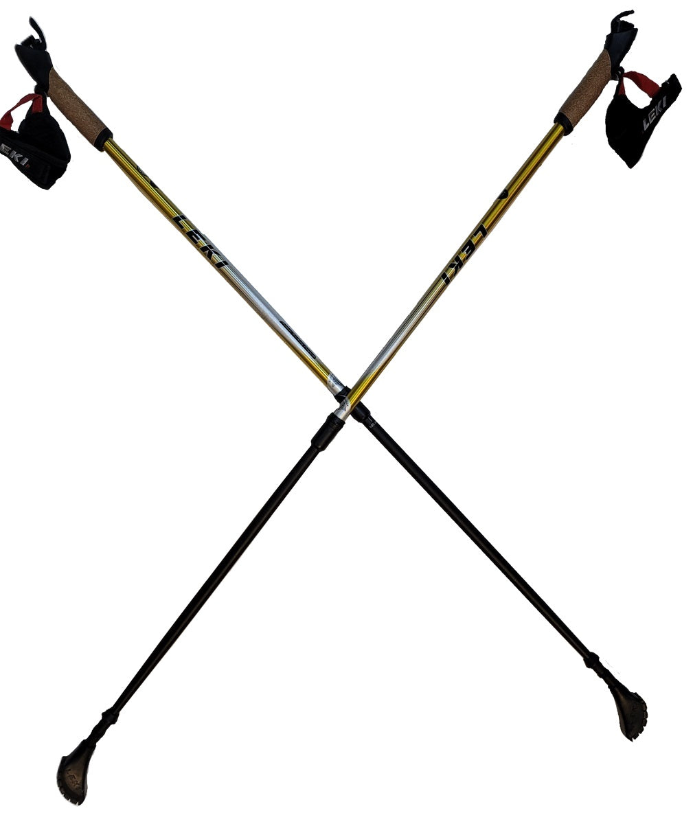 Nordic Walking Trainer Trekking Pole Grip Gold 105cm-135cm H507574