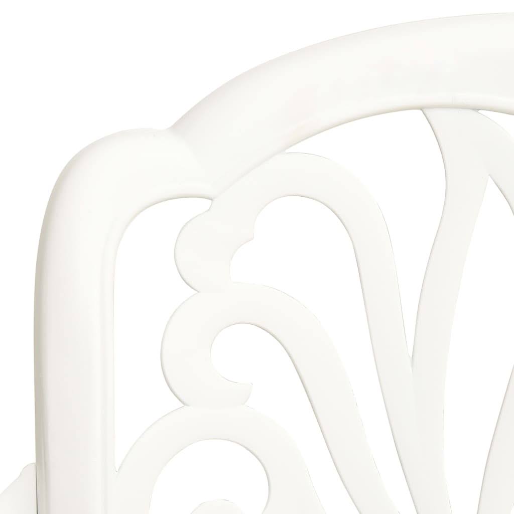 3 Piece Bistro Set Cast Aluminum White Y754