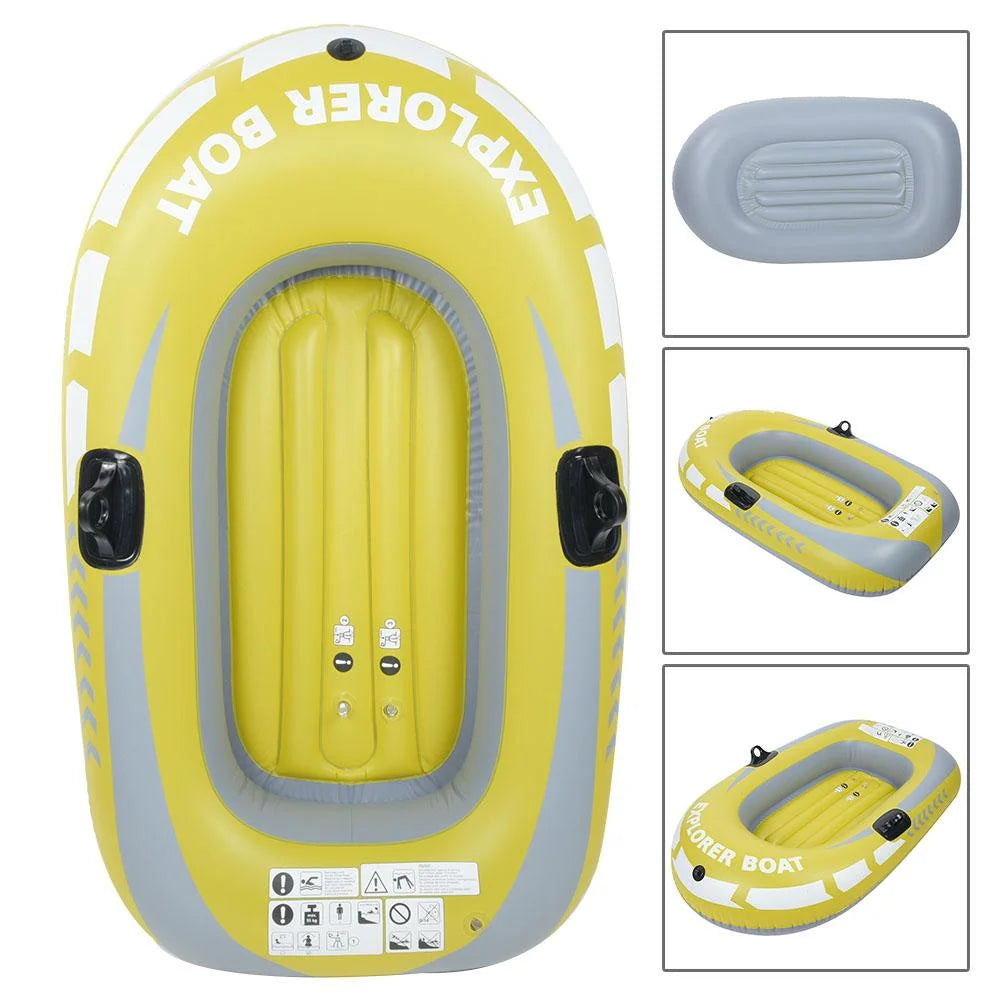 Yellow PVC Inflatable One Person Rowing Air Boat J7008