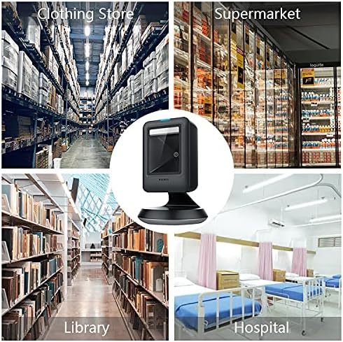 1D 2D QR Omnidirectional Hands-Free USB Barcode Scanner, Pack of 2 D1127