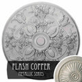 31 1/4x22OD x 2 1/4x22P Hand-Painted Flash Copper Ceiling Medallion F18169