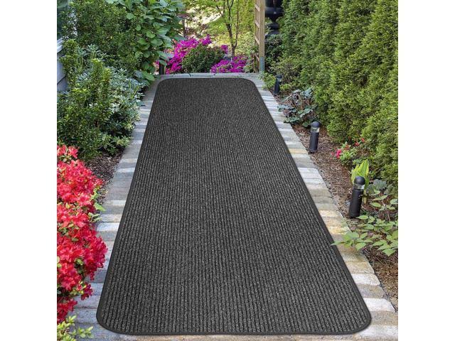 Charcoal Black Skid-Resistant Carpet Runner E88416
