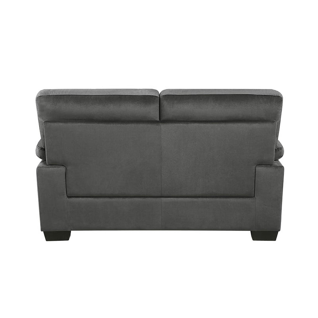 Dark Gray Textured Fabric 2-Piece Upholstered Sofa Set I624083