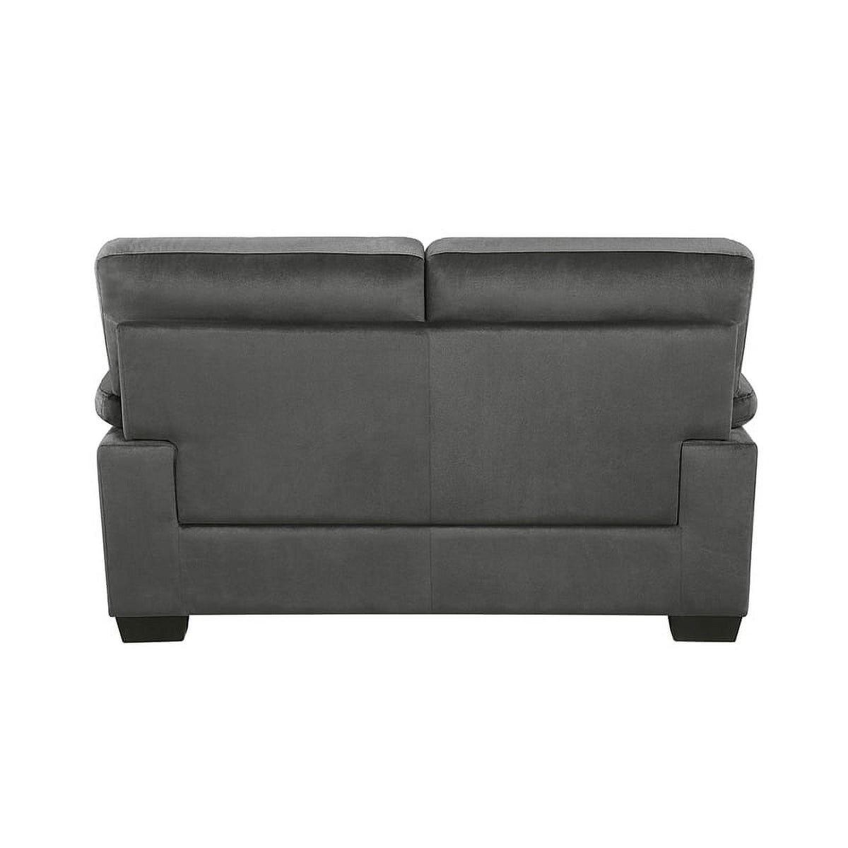 Dark Gray Textured Fabric 2-Piece Upholstered Sofa Set I624083