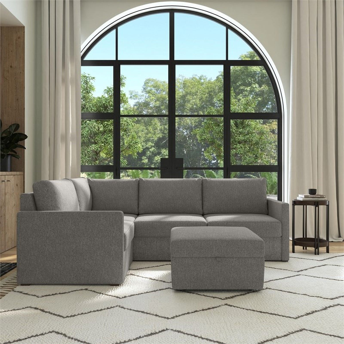 Gray 4 Seat Sectional with Performance Fabric X681