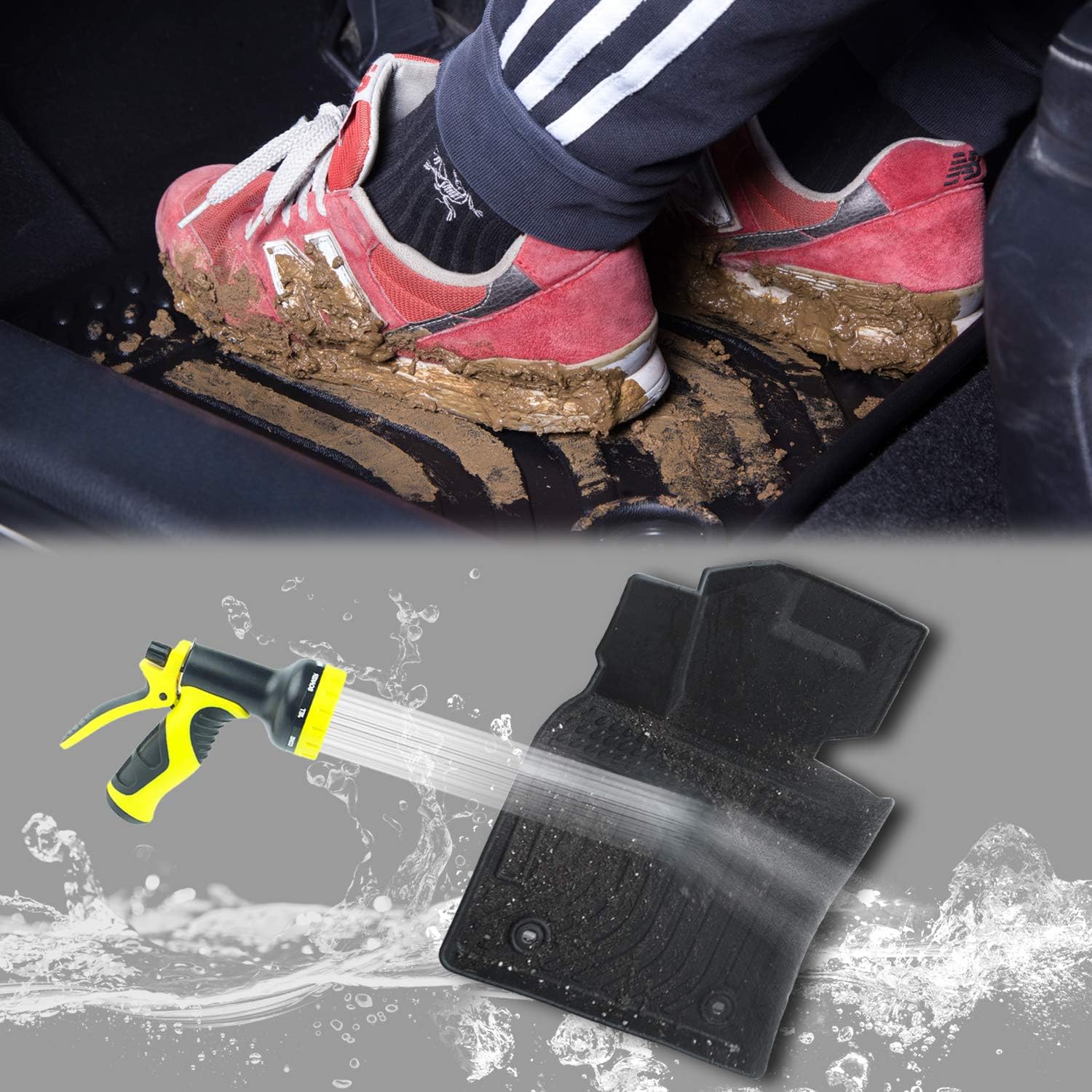 Black Waterproof Custom Fit Floor Mats for Tesla Model Y V2574