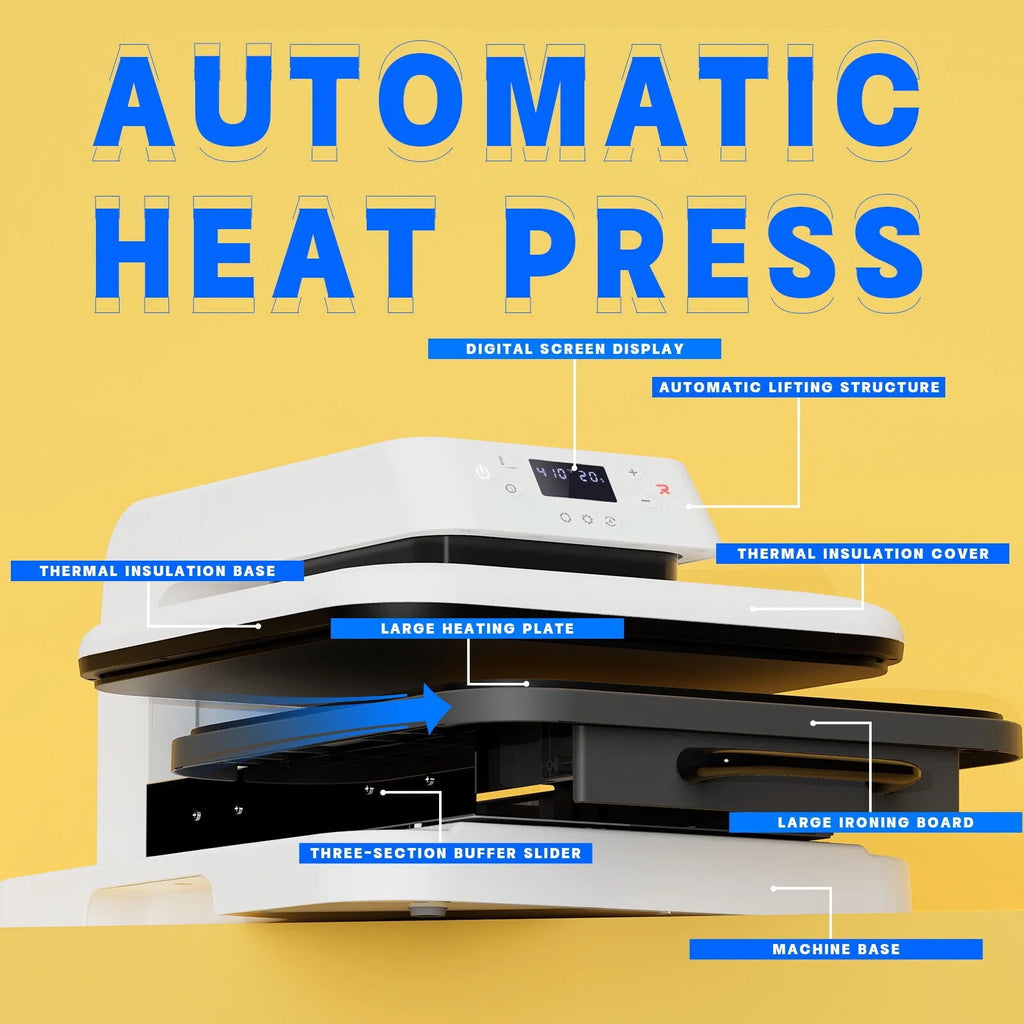 1500W 15"x15" White Auto Heat Press Machine K7474