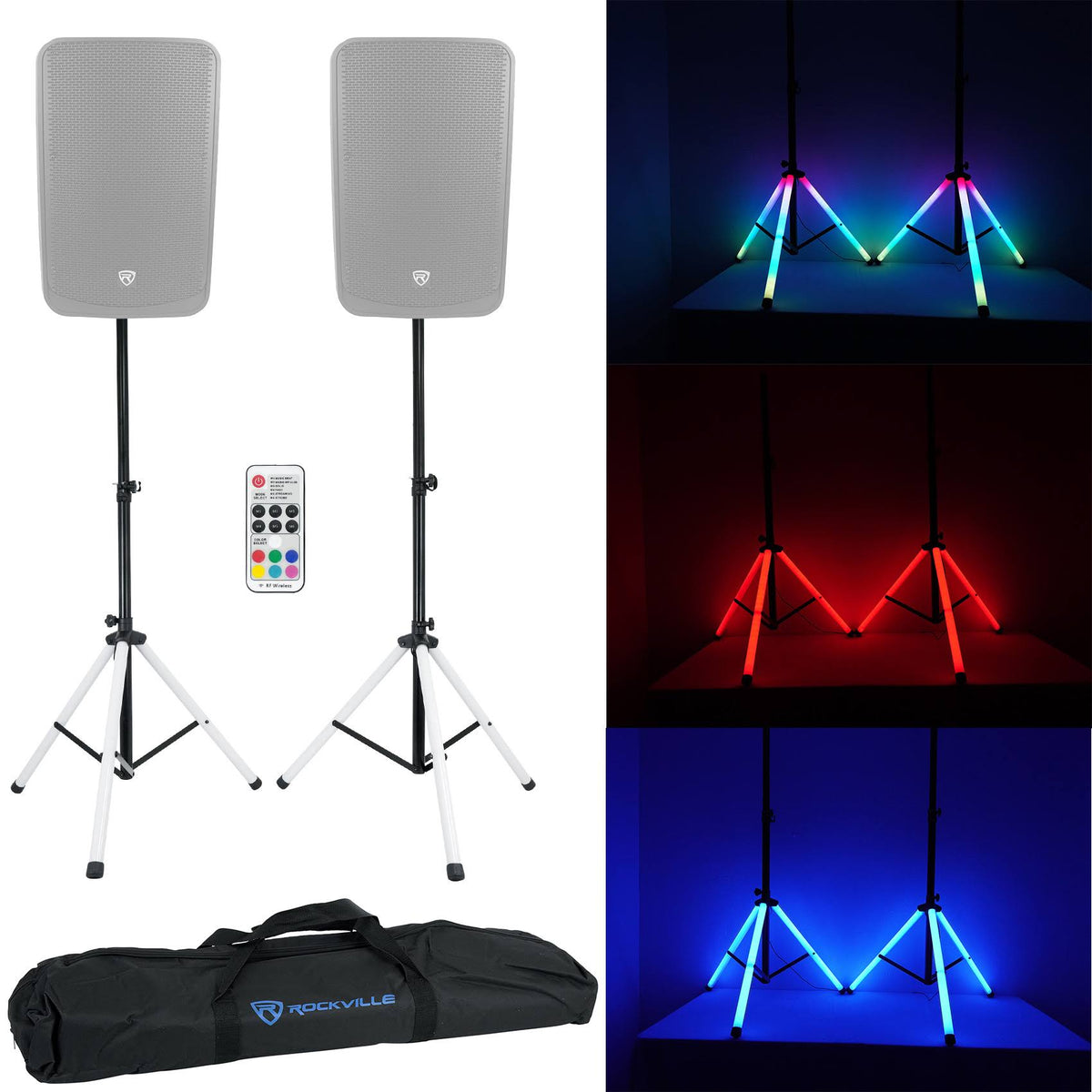 12x22 Passive 1200W DJ PA Speakers with Stands and Cables V63117