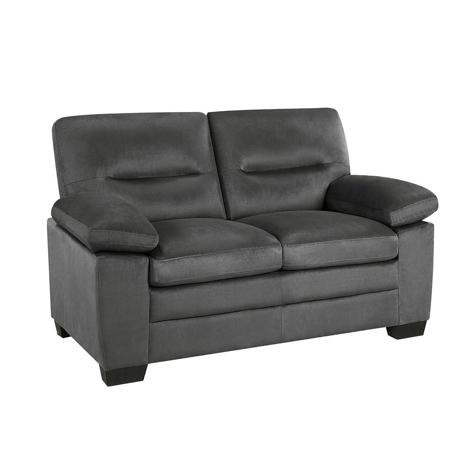 Dark Gray Textured Fabric 2-Piece Upholstered Sofa Set I624083