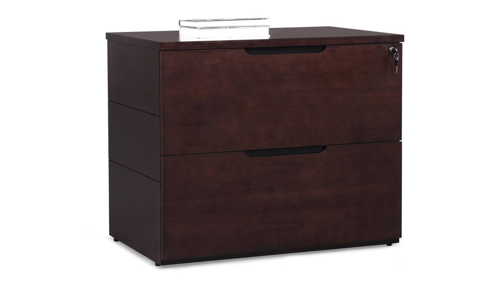 2 Drawer Lateral Filing Cabinet Dark Walnut X3612