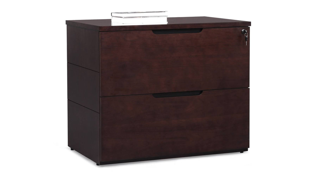 2 Drawer Lateral Filing Cabinet Dark Walnut X3612