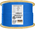 Cat6A Shielded Plenum 1000ft FTP 23AWG 650MHz Solid Pure Copper Bulk Ethernet Cable Reel Orange C329136