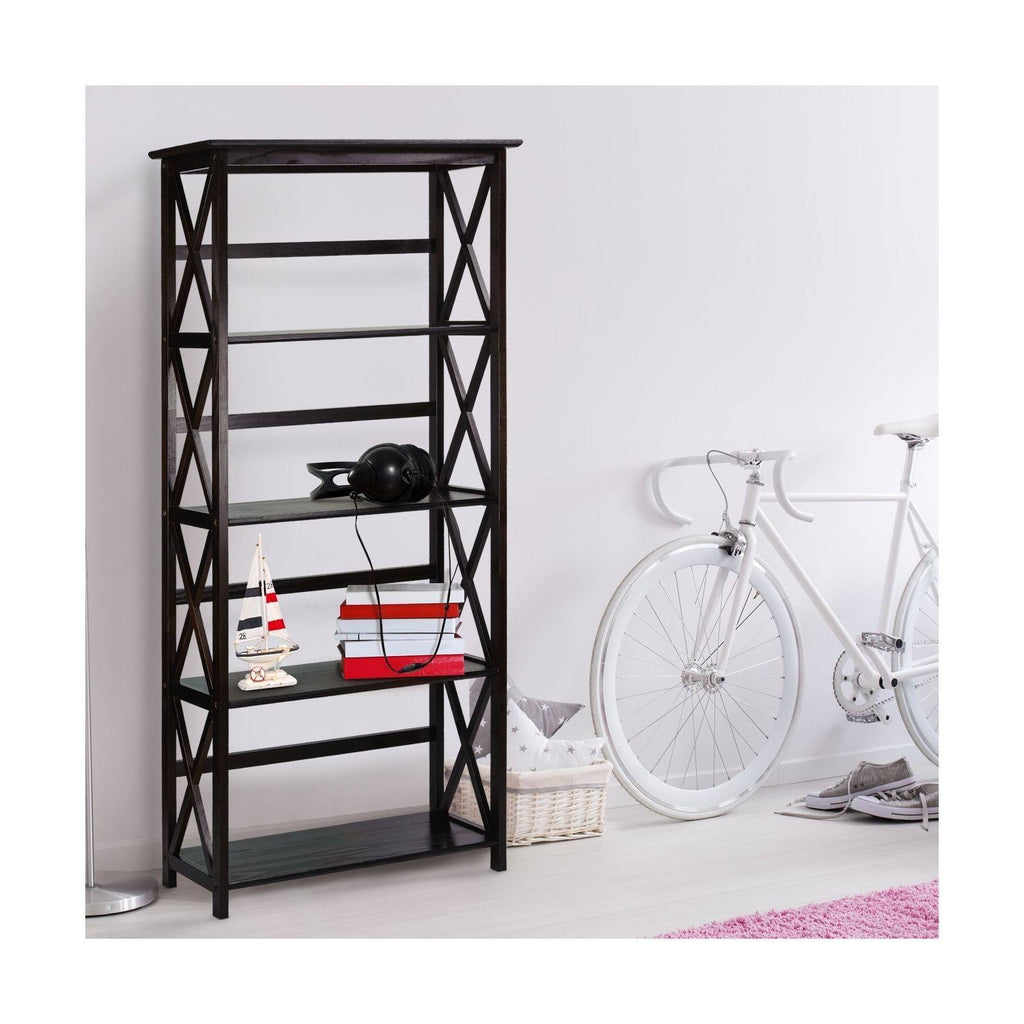 5-Tier Bookcase Espresso L5367