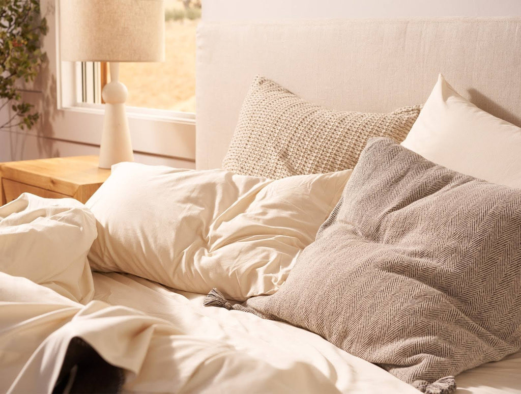 Moonlight Blue Organic Sateen Fitted Sheet Y758