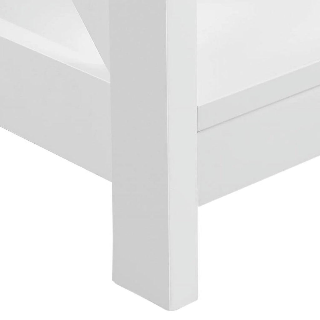White Console Table with 1 Drawer and 2 Open Shelves R34244