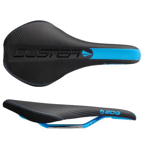 Black/Orange Ti-Alloy Rails Duster Saddle V15973