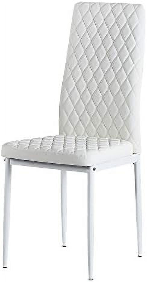 White PU Leather Upholstered Dining Chairs Set of 6 C72149