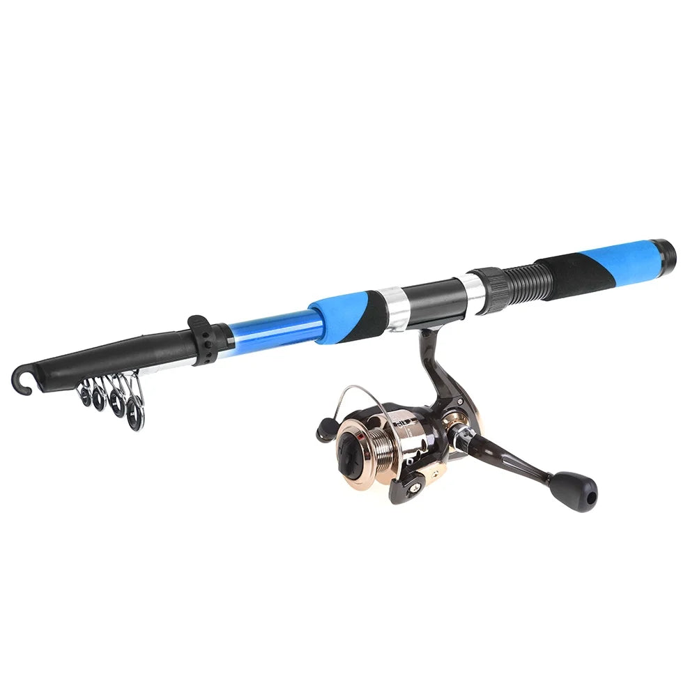 Telescopic Fiberglass Sea Fishing Rod Combo with Spinning Reel and Tackle Set H7449