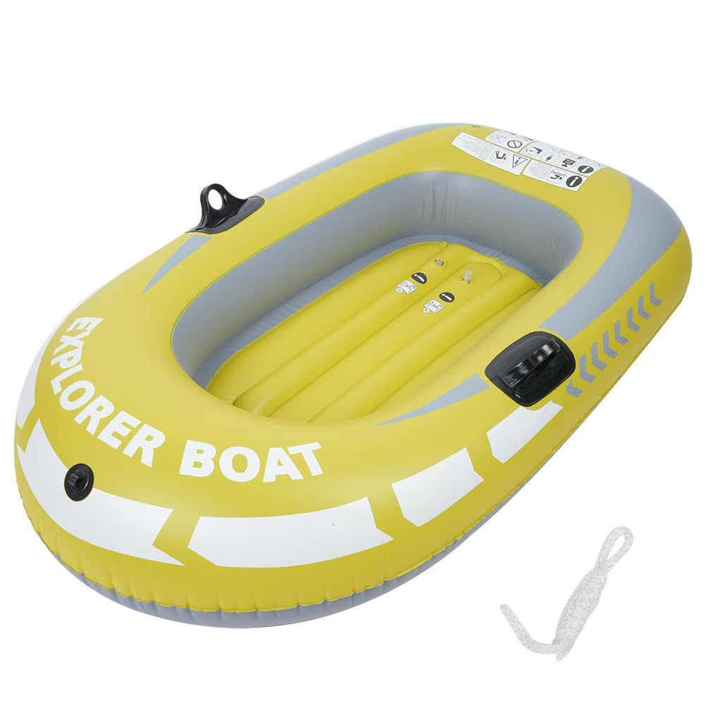 Yellow PVC Inflatable One Person Rowing Air Boat J7008