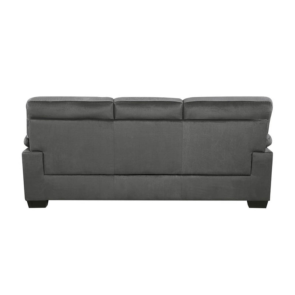 Dark Gray Textured Fabric 2-Piece Upholstered Sofa Set I624083
