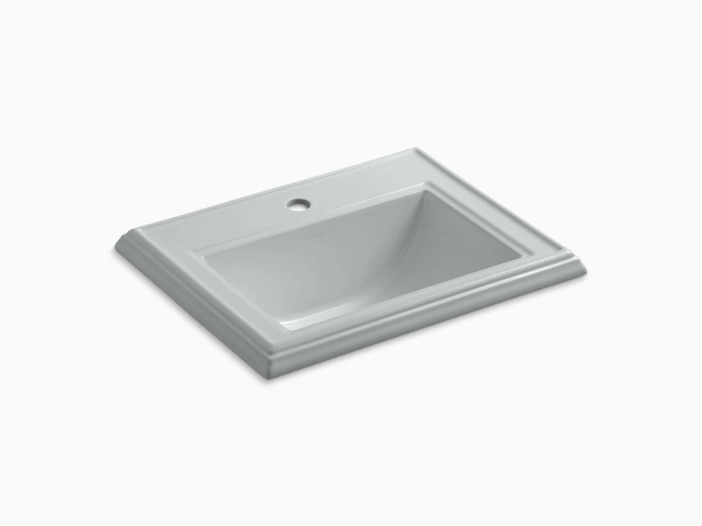 Ice Grey Drop-In Bathroom Sink with Single Faucet Hole P65235