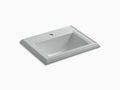 Ice Grey Drop-In Bathroom Sink with Single Faucet Hole P65235