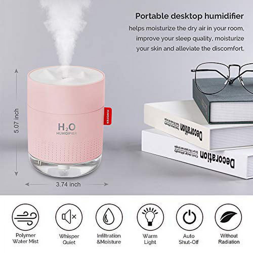 Pink 500ml USB Mini Cool Mist Humidifier V7799