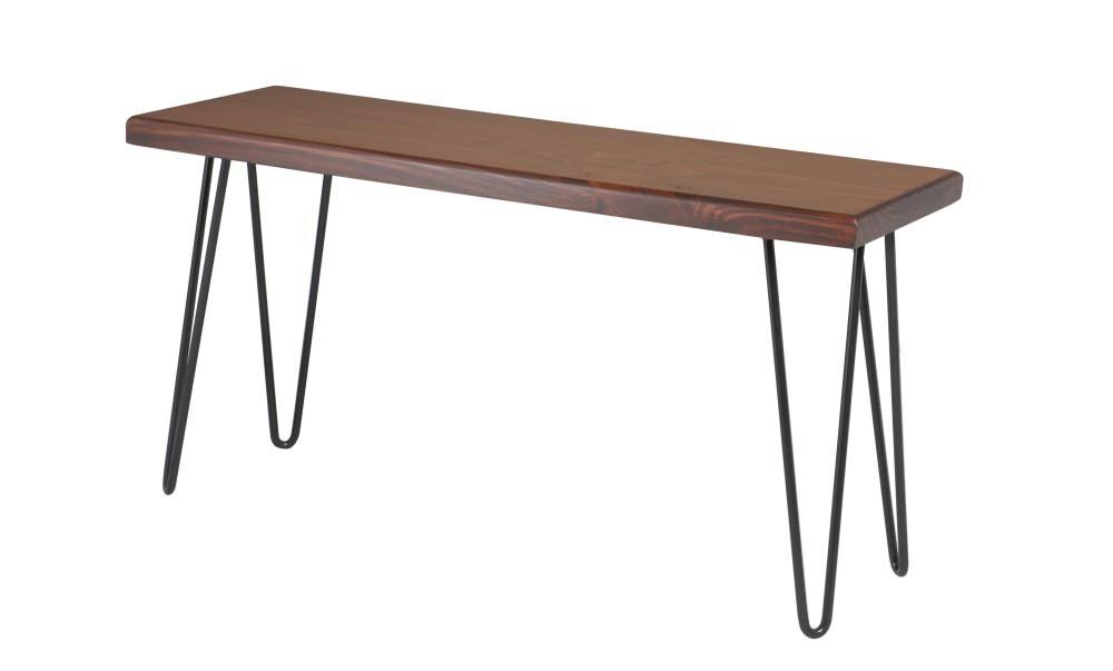 Dark Brown Wood Bench L326