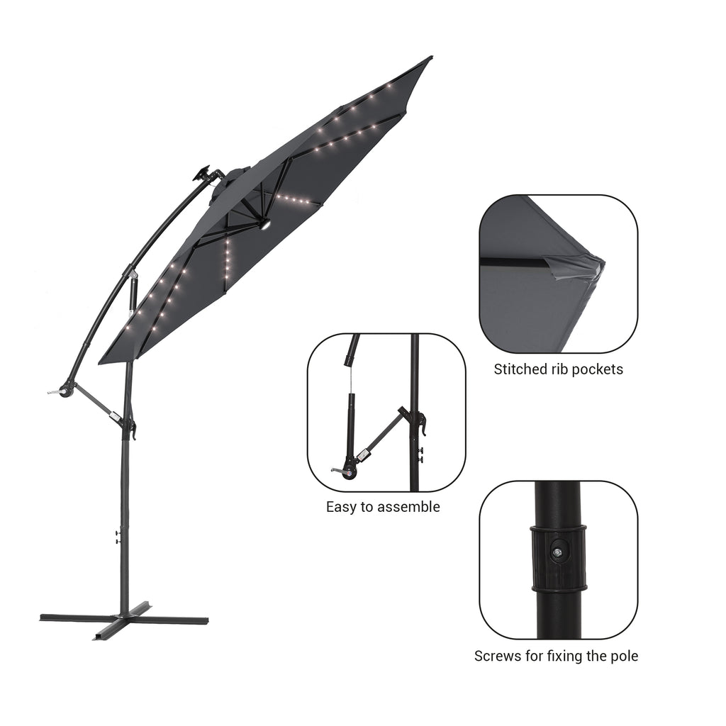 Gray Offset Patio Umbrella D495767