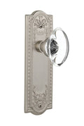Satin Nickel Oval Crystal Glass Door Knob V42599