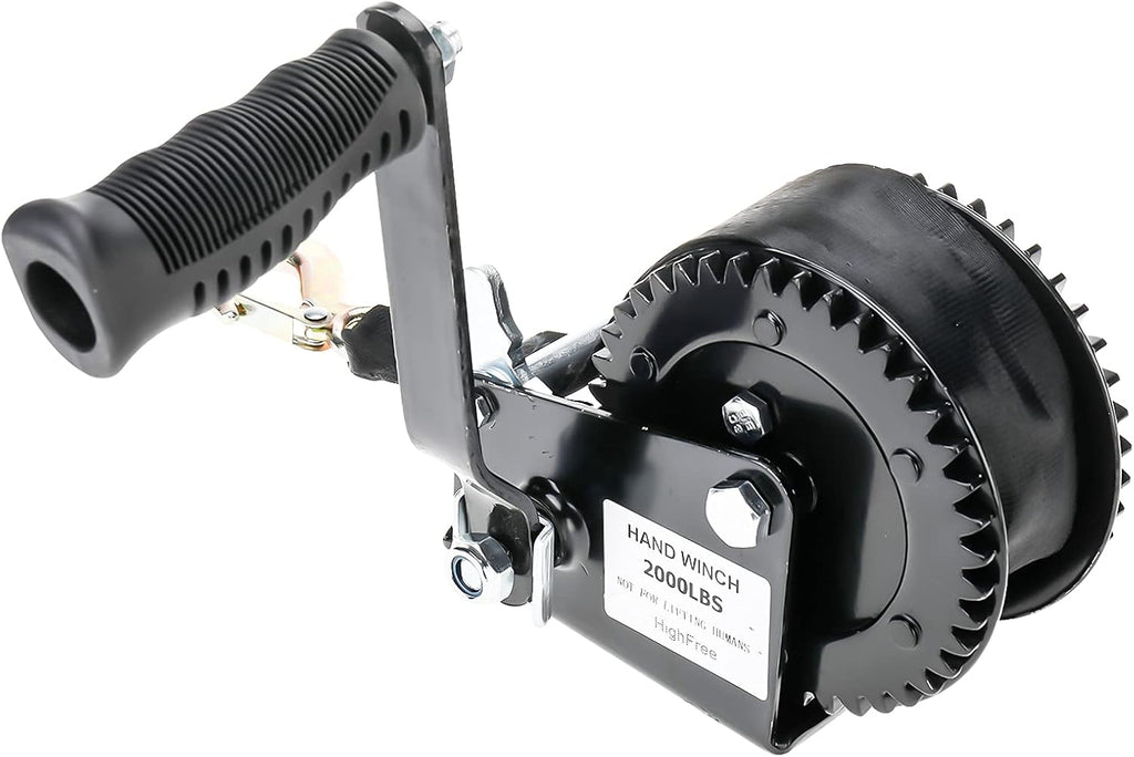 Heavy Duty Hand Winch 2000LBS with 25-Foot Strap, Pack of 2 L244