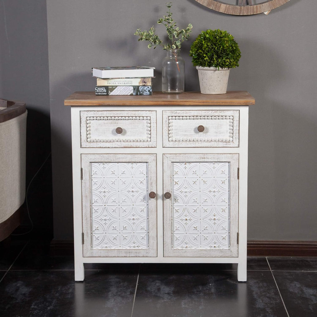 White 4 Drawer Wood Bathroom Floor Storage Cabinet S5890