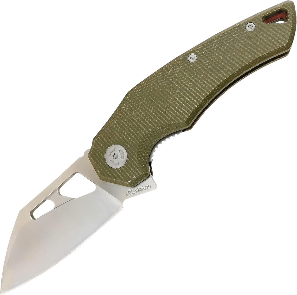 OD Green Folding Pocket Knife VG10 Stainless Steel 2.75 Blade Wharncliffe Textured G10 Scales Liner Lock Flipper T5501