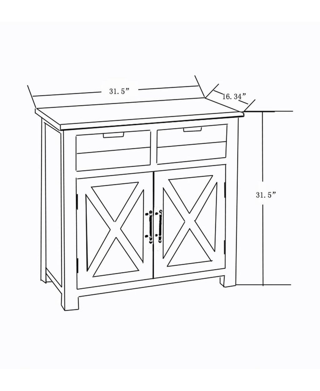 White Wood Console Cabinet I99559