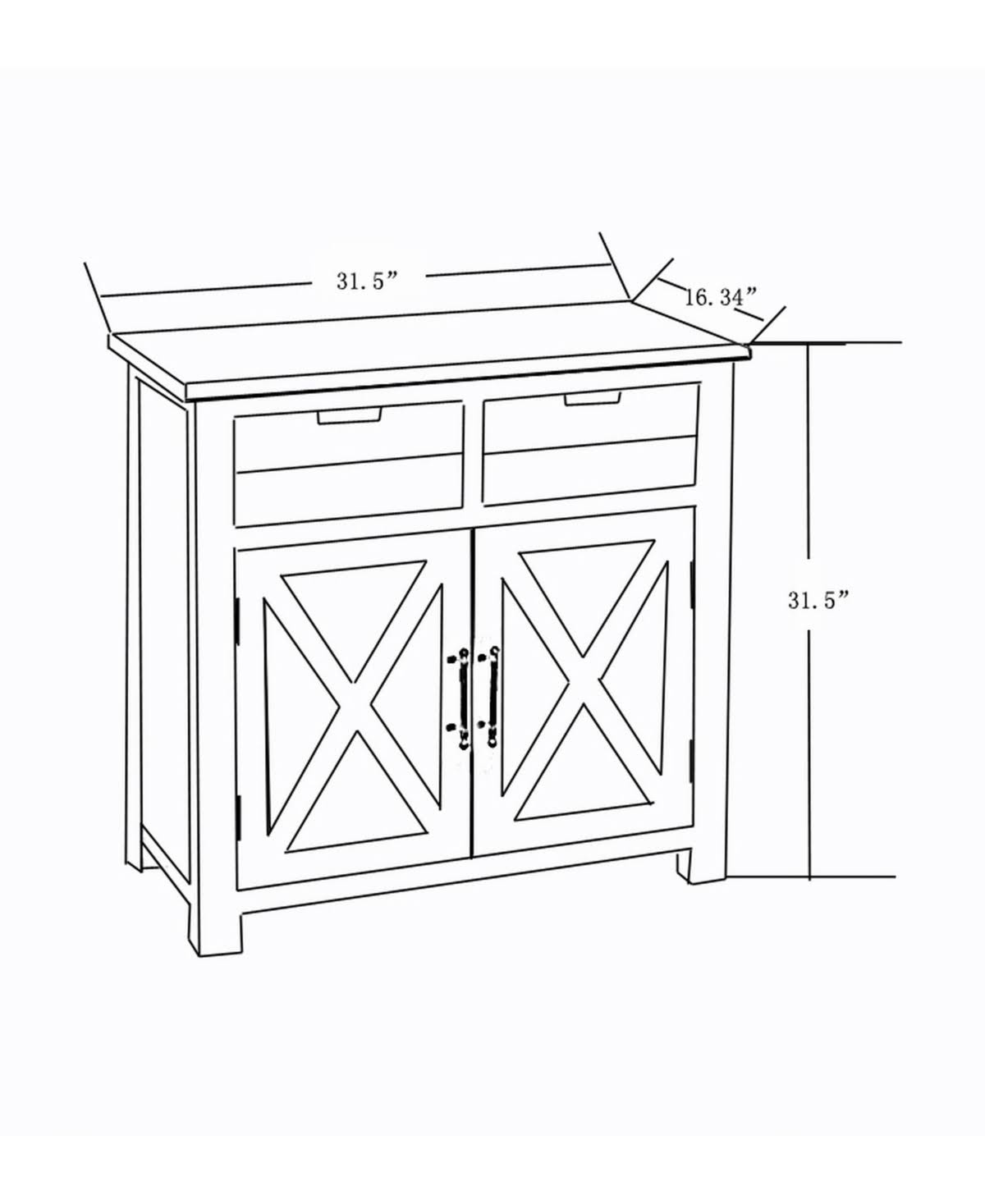 White Wood Console Cabinet I99559