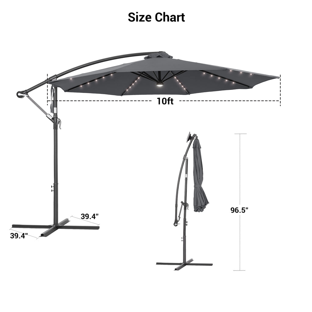 Gray Offset Patio Umbrella D495767