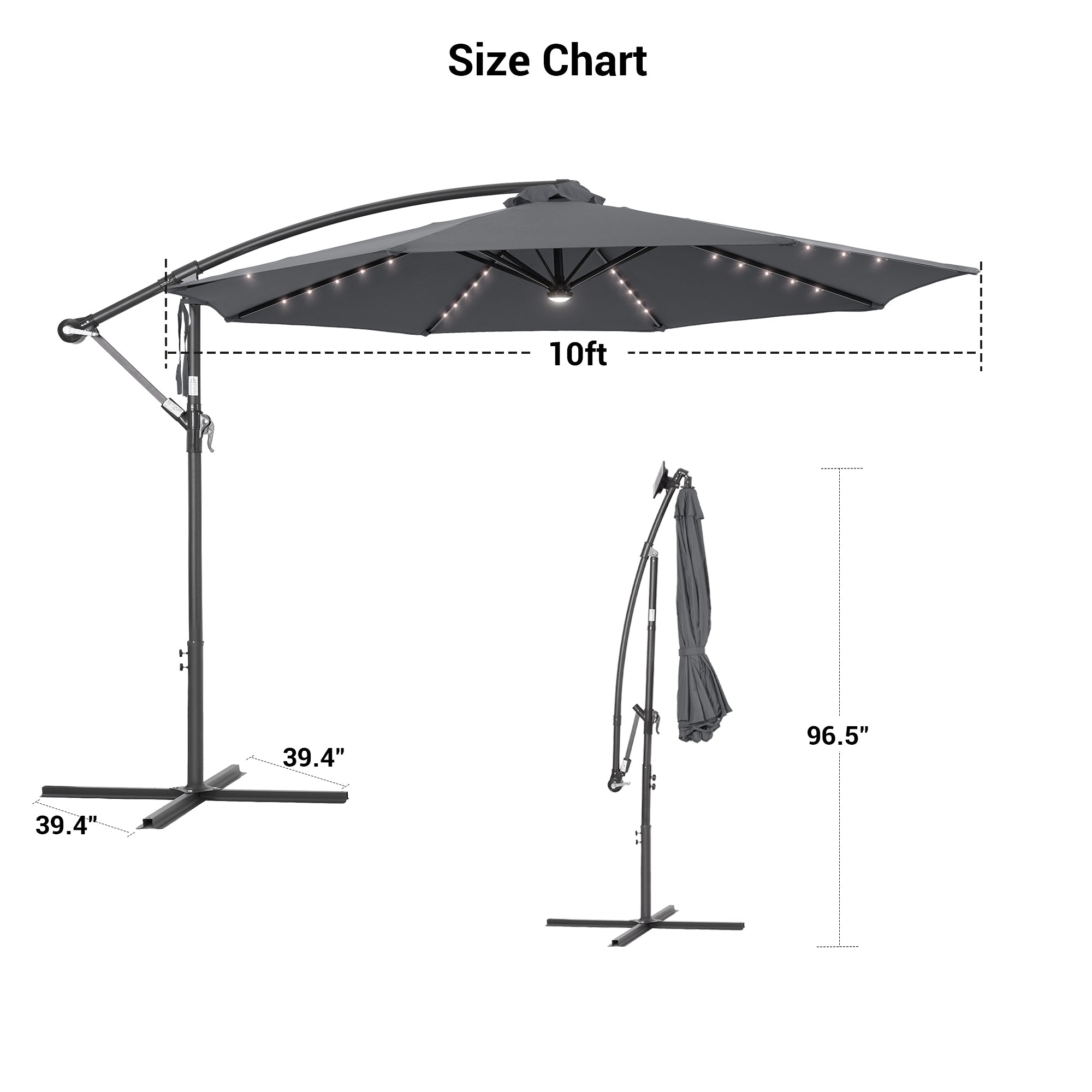 Gray Offset Patio Umbrella D495767