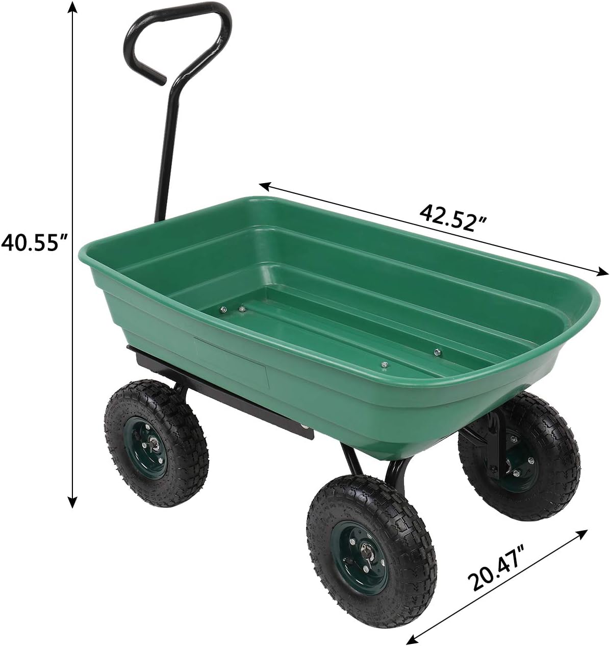 Heavy-Duty Wagon Garden Dump Cart with 10" Big Wheel, 550-Pound Capacity V335854