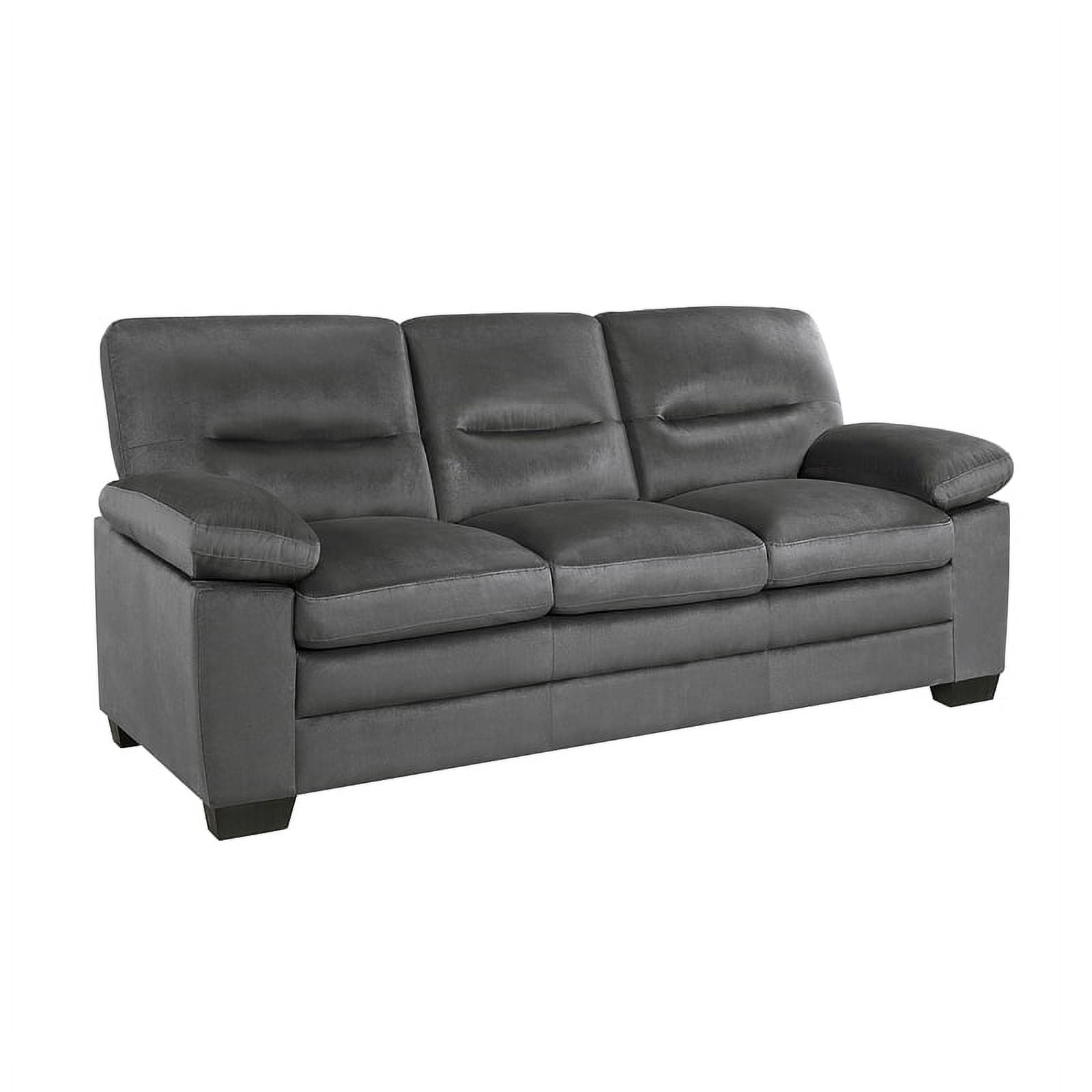 Dark Gray Textured Fabric 2-Piece Upholstered Sofa Set I624083