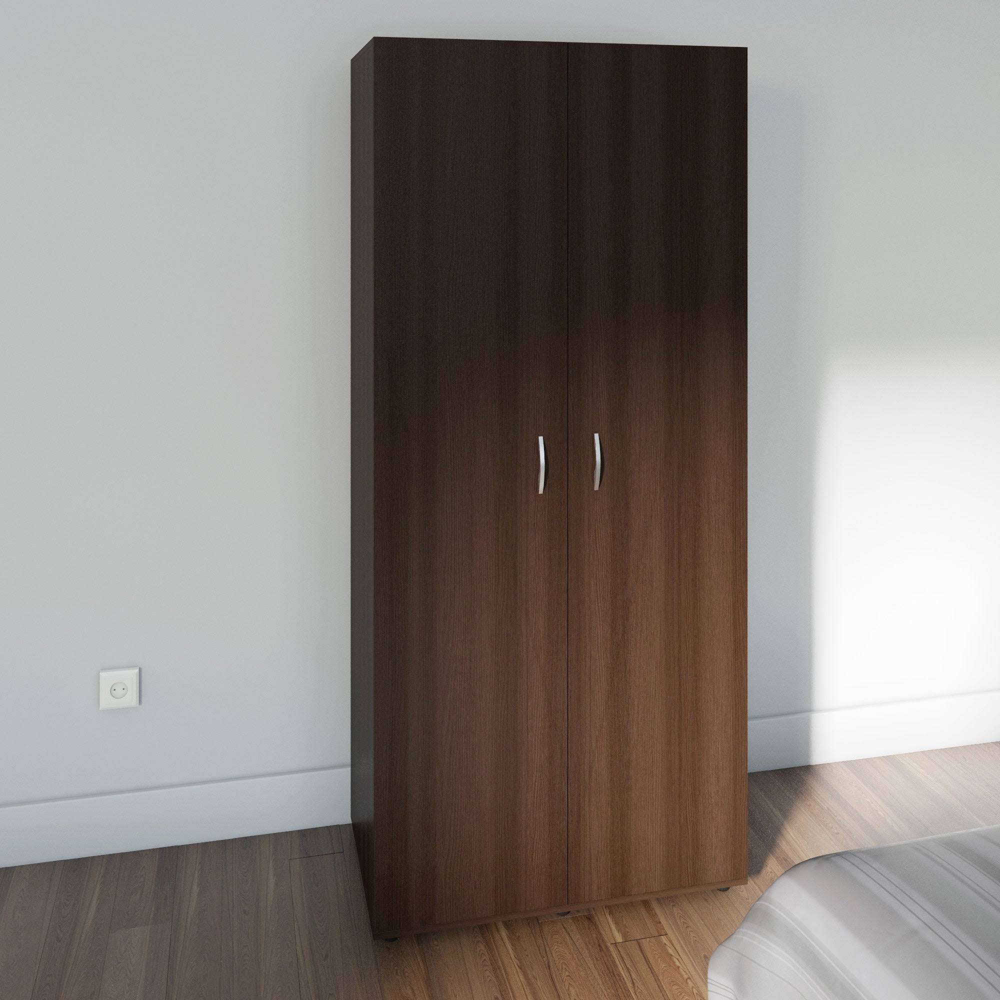 Two Door Espresso Wardrobe Armoire T7423