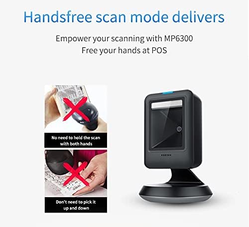 1D 2D QR Omnidirectional Hands-Free USB Barcode Scanner, Pack of 2 D1127