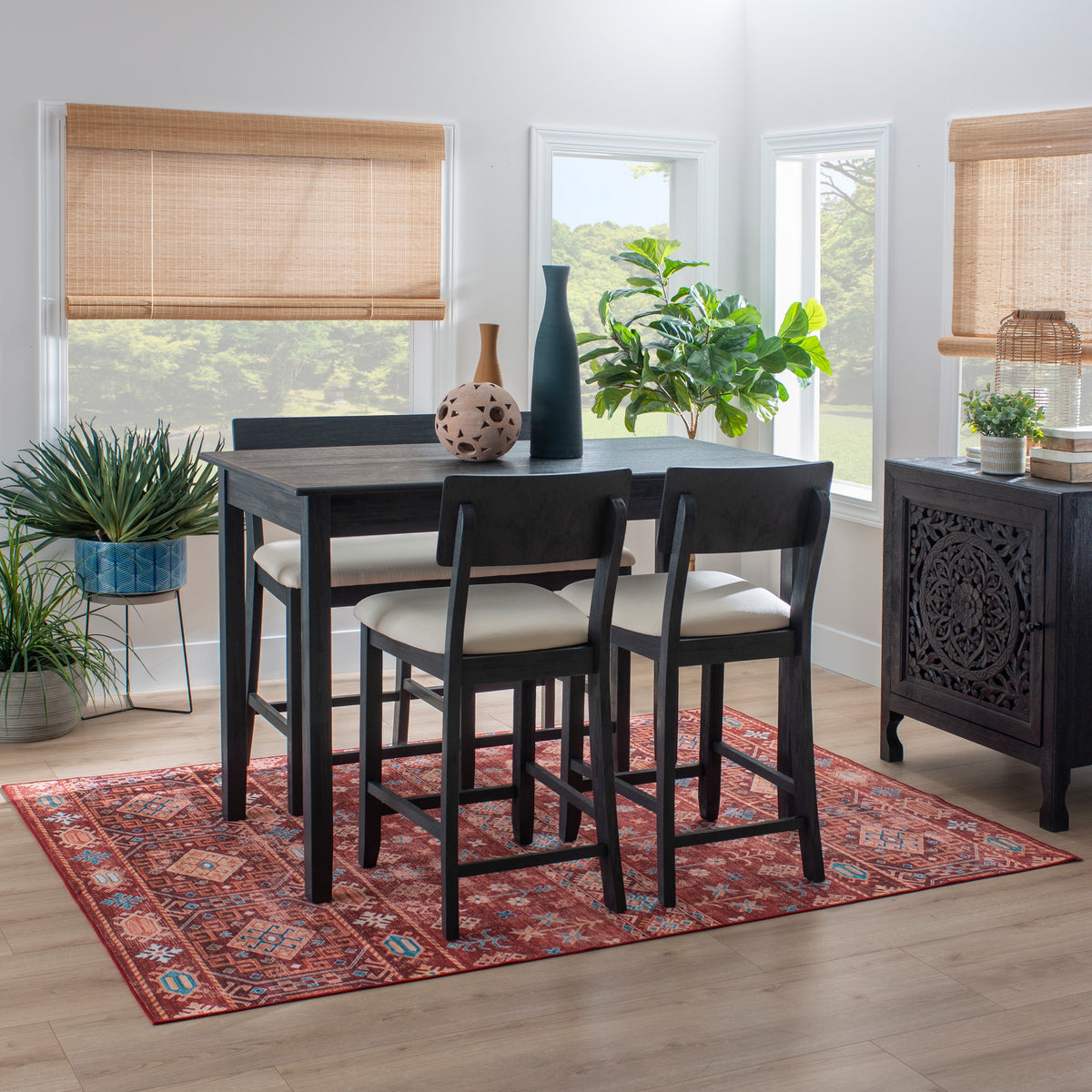 Dark Charcoal Counter Height Dining Bench I1546