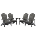 Gray Reclining Plastic Adirondack Chair (Set of 4) P1550