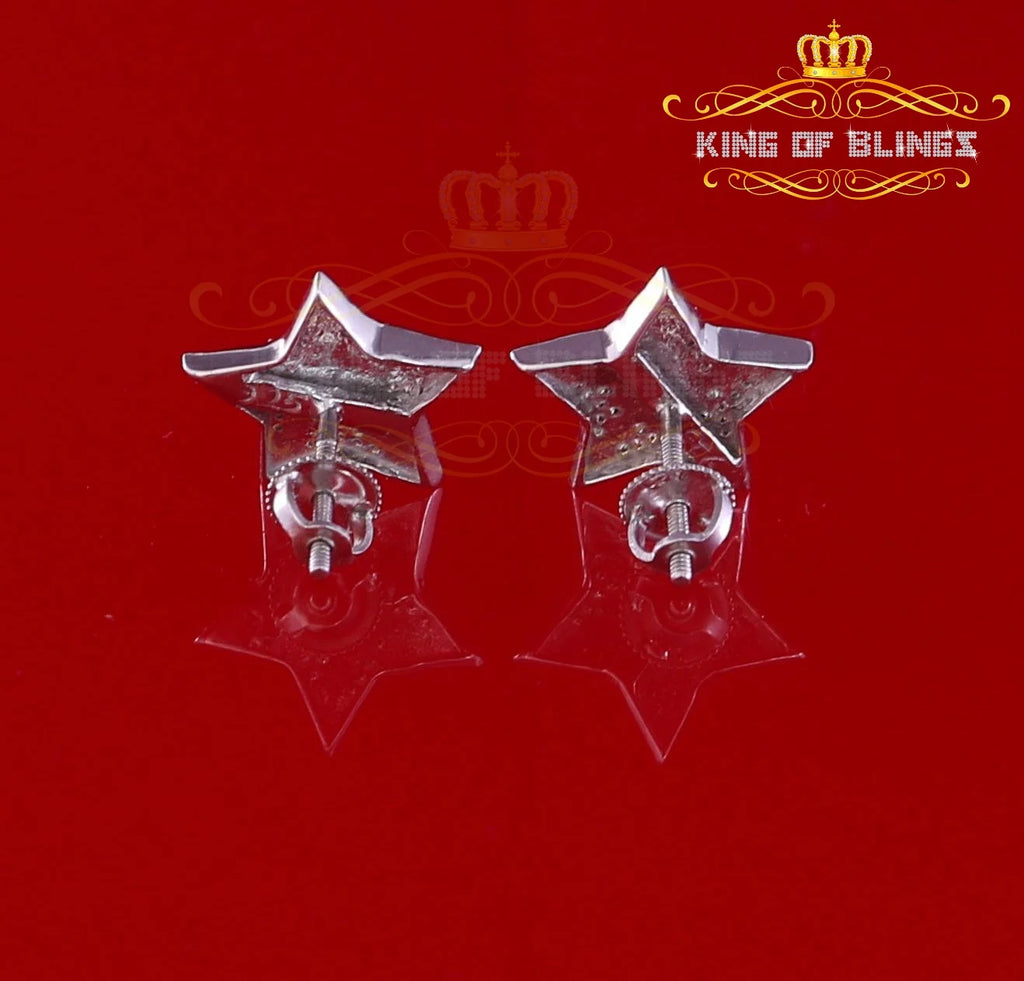 925 Sterling Silver Diamond Stud Star Earrings S8284