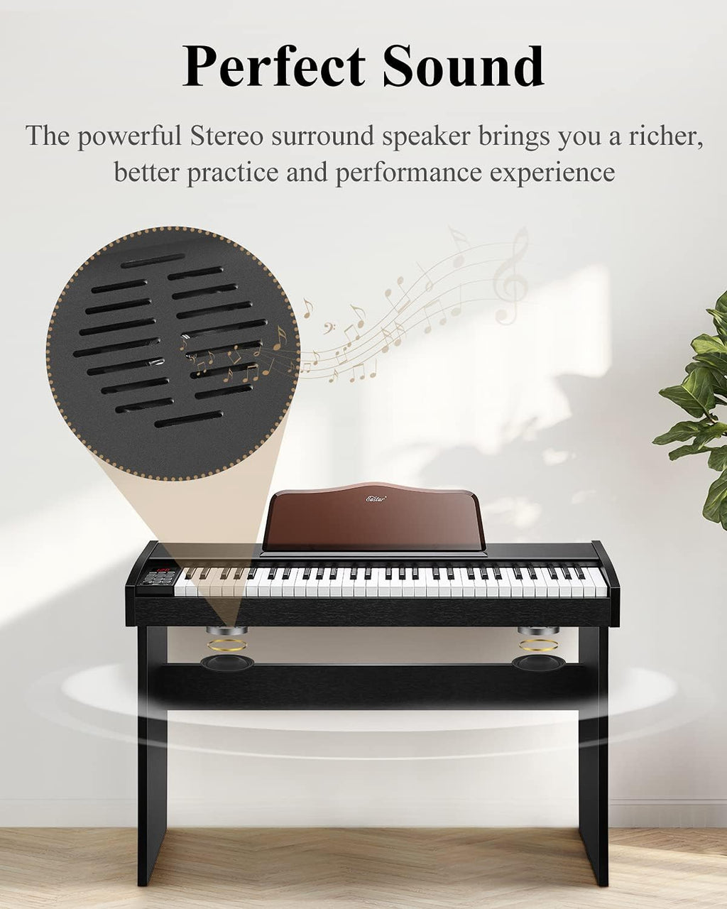 61 Key Full Size Digital Piano with Sustain Pedal & Music Stand R33278