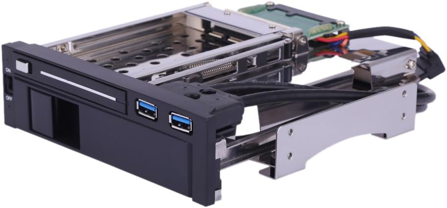 Dual Bay 3.5 + 2.5 Inch SATA III Hard Drive SSD Tray Caddy Internal Mobile Rack Enclosure Docking Station with USB 3.0 Port Hot Swap Pack of 2 A445