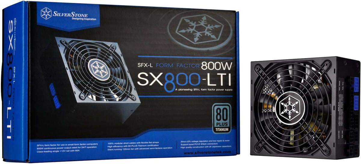 800W SFX-L 80 Plus Titanium Modular Power Supply with Japanese Capacitors U139560