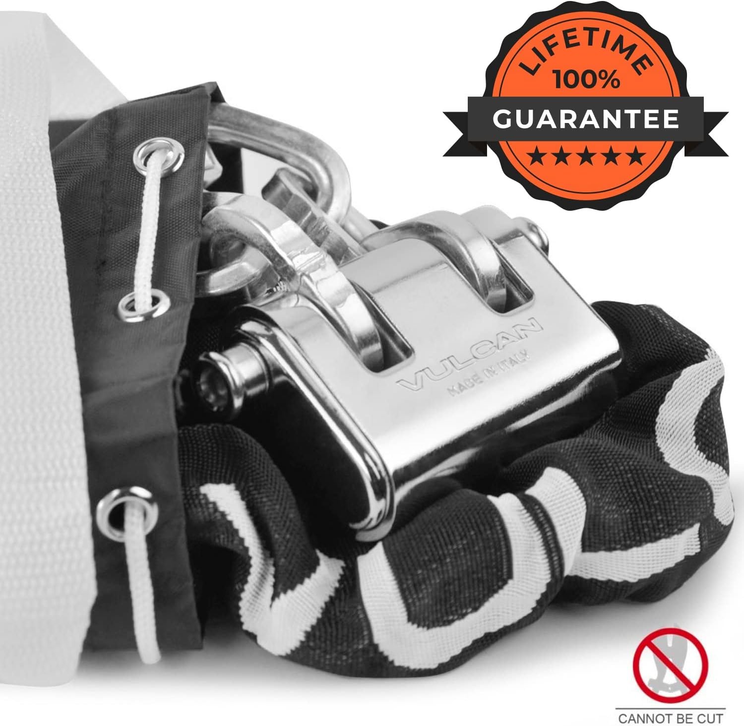 Security Chain and Lock Kit - Case-Hardened - 5/16 Inch x 9 Foot Chain E84362