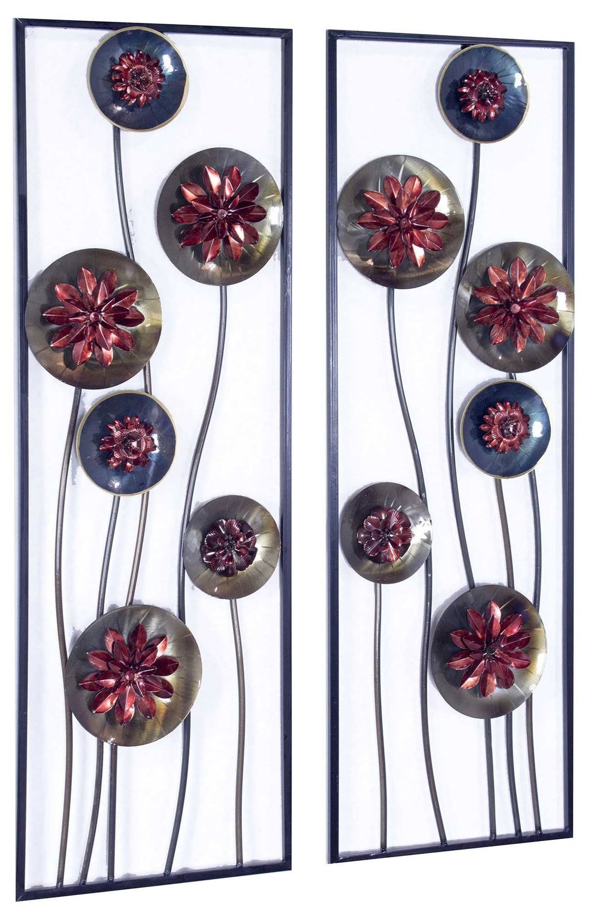 Metallic Multi-Color Vertical Wall Panel Set of 2 L534