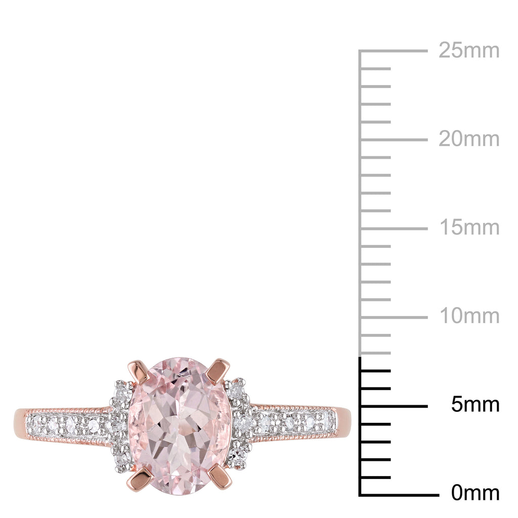 Oval-Cut Morganite and Round-Cut Diamond Accent Halo Ring I6672